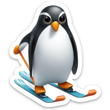 Penguin that’s skiing sticker
