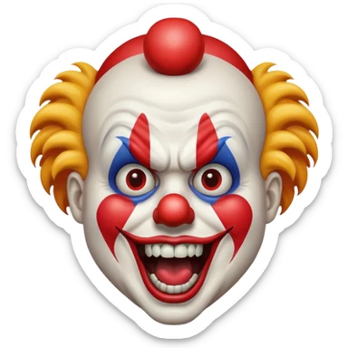 clown face screaming in fear emoji sticker