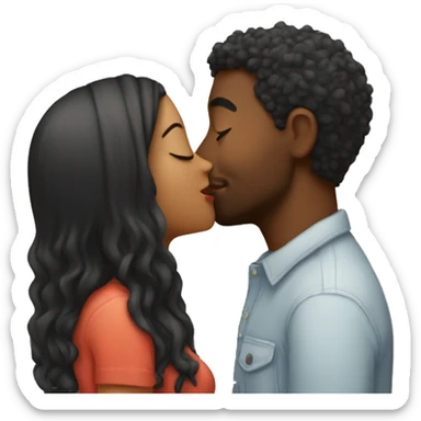 Boyfriend and girlfriend kissing  sticker