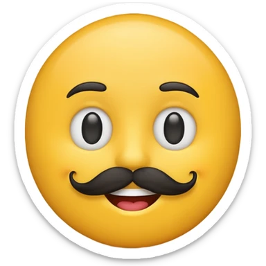 Smile emoji with mustache  sticker