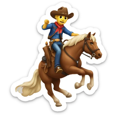 Cowboy riding horse 4th july sticker