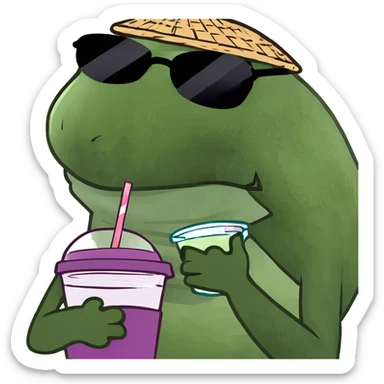 Grape Juice with Ice in clear to go cup sticker