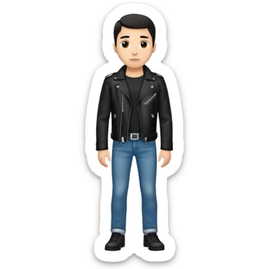 Five feet eleven, fit, stylish, and handsome, he had worked for a short while as a male model.  Today his hair is closely cropped, and his typical outfit consists of designer jeans and a blazer or leather jacket, mostly in tones of black, white, and gray. sticker