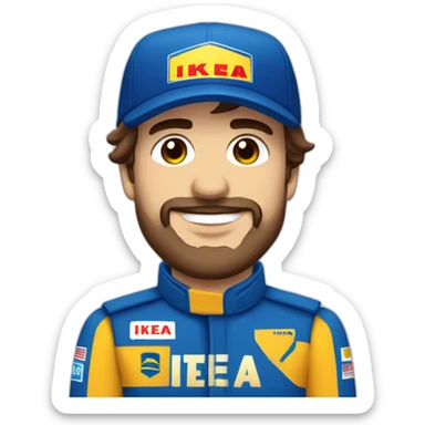 Fernando Alonso con uniforme de la tienda IKEA sticker