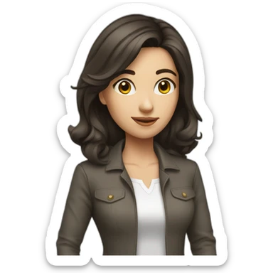 girl architect brunette sticker