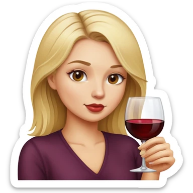Dirty blonde woman drinking Wine  sticker