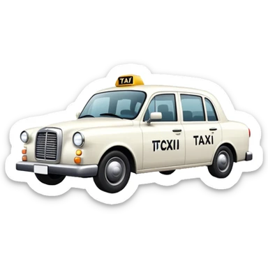 Cinematic realistic white taxi sticker