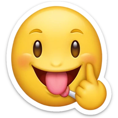 Emoji sticking out the tongue on the side and the right eye winking sticker
