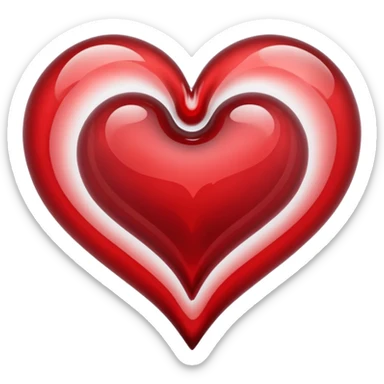 frosted glass heart filled with swirling blood liquid, shiny sticker