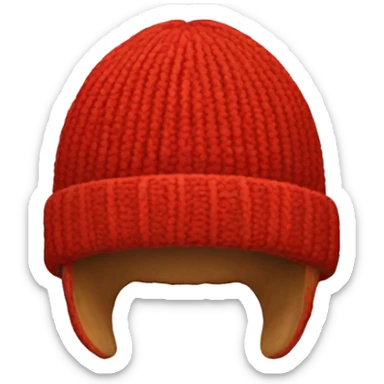 Red winter beanie no person sticker