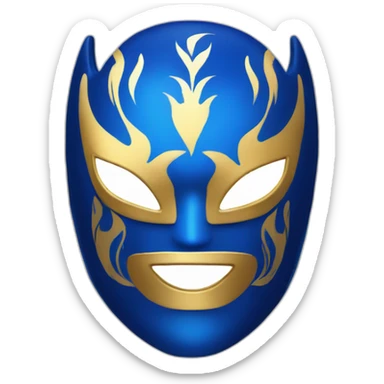 A lucha libre mask with a blue phoenix on it sticker
