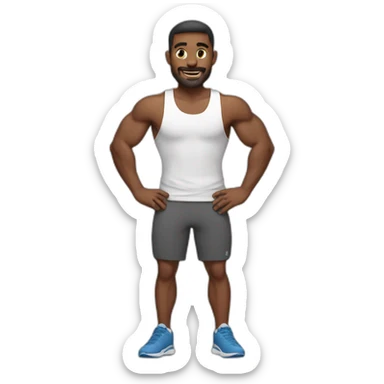 working out man sticker