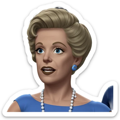 blonde girl in blue dress sticker