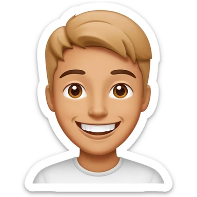 happy mood face with a big smile sticker