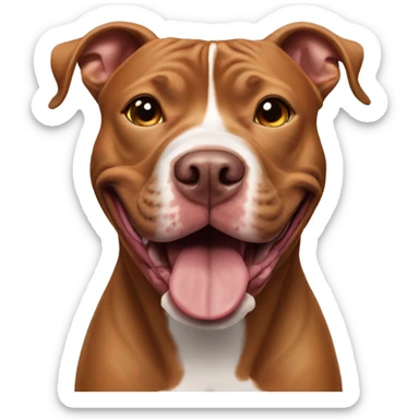 happy rednose pitbull sticker