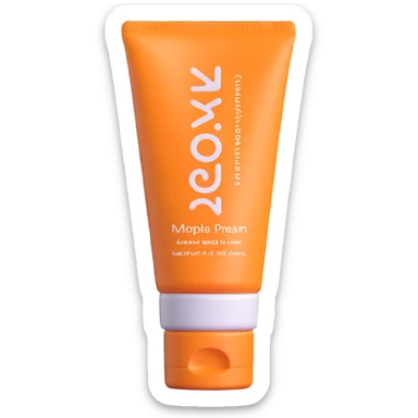 empty, crumpled hand cream tube, pastel and vibrant colors, very squished and wrinkled, cap on, looks like a beauty product sticker