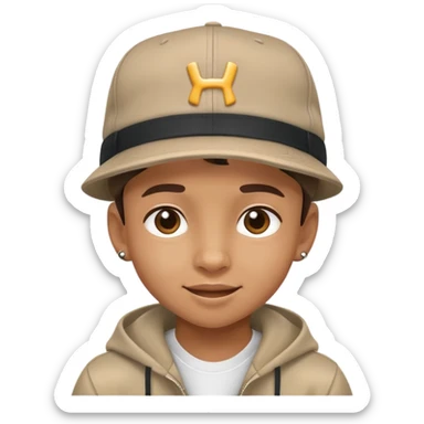 kid with a hiphop hat, cheerful expression sticker