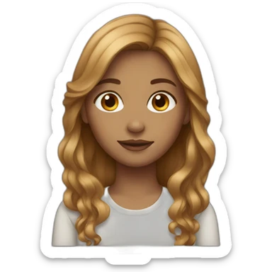 girl light brown hair  sticker