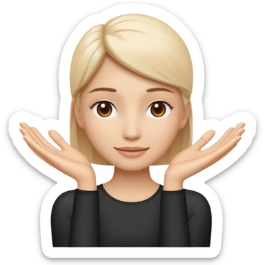 Minimal wellness-style emoji showing skin tightening, a hand gently lifting and supporting facial skin upward, subtle lifting gesture, smooth contours, natural and calm look, non-medical, non-cosmetic, no makeup, no injections, no surgery, clean, modern, trustworthy wellness aesthetic sticker