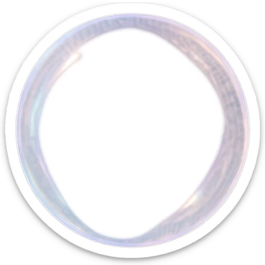 Make the bubble more clear and transparent, keeping the iridescent effect and soft glow, with no background. The style should maintain the delicate and ethereal look of the bubble. sticker