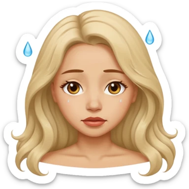 Beautiful lady crying can see shoulders sticker