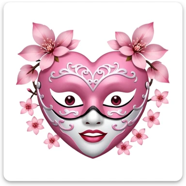 sakura heart with a festival mask sticker