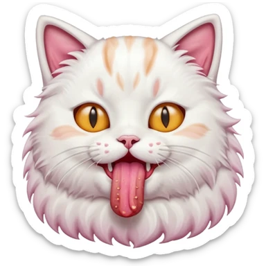 cat eating meet sticker