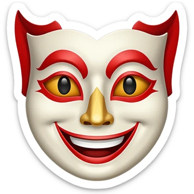 Theatre mask smiling sticker