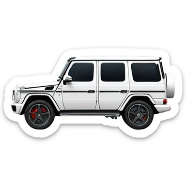 White Mercedes gwagon back sticker