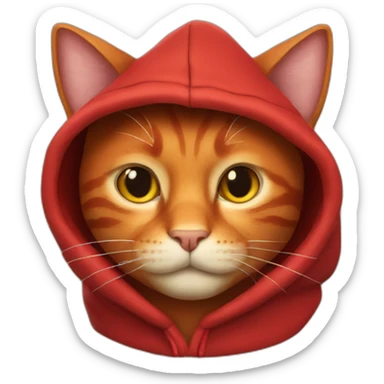red cat in the hood sticker