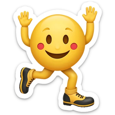 Emoji smiling kicking its feet sticker