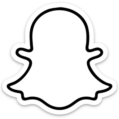 Snapchat ghost logo, simple social media icon sticker