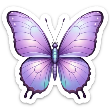 Pastel lilac iridescent butterfly sticker