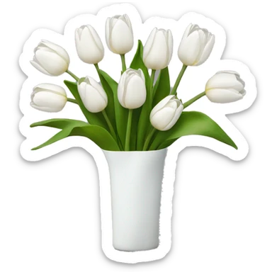 white tulip bouquet  sticker