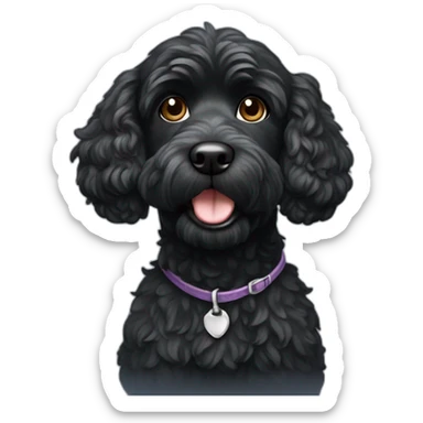 Black cockapoo dog sticker