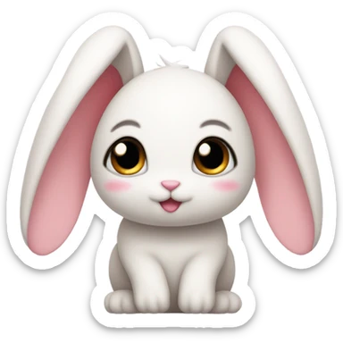 Kawaii bunny with small wings sticker