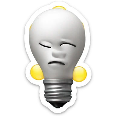Create an emoji of a person deep in thought, with a pondering expression, as if working on an idea. Small light bulbs float around the head, symbolizing brainstorming and the emergence of creative thoughts. sticker