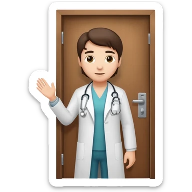 doctor opening a door sticker