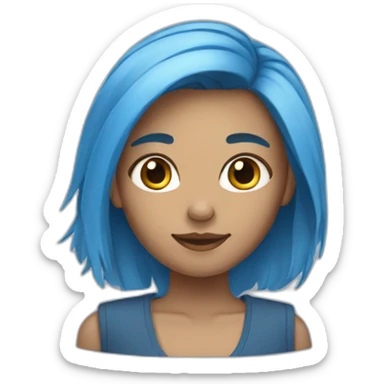 Girl with blue eay and dark blond hear sticker