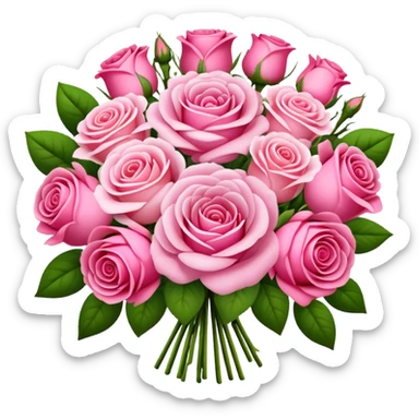 Huge pink flower bouquet with different flowers and pink tones and roses sticker