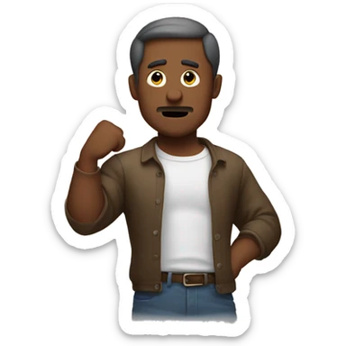 Man shrugging but the left arm is broken sticker