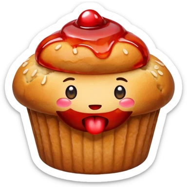 muffin with jelly sticker