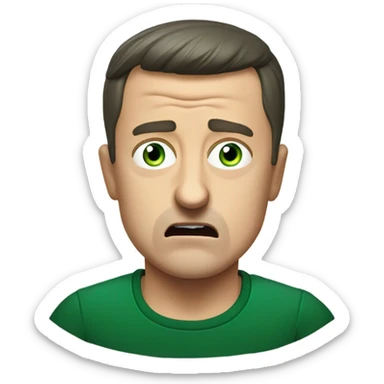 vladimir zelensky angry. dark green t-shirt sticker