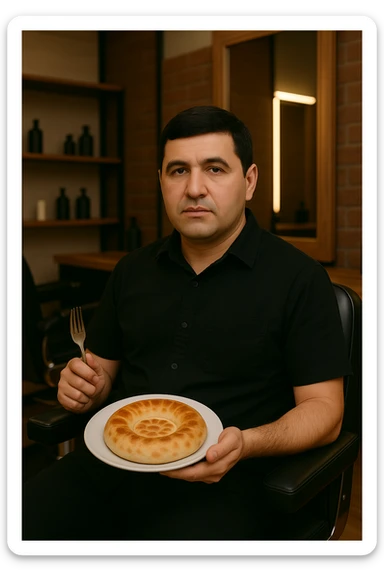 birinchidagi odamni yuziga 2 rasmdagi odamga uzidak qilib chizib bergin xuddu shunday non yen utirganini sticker