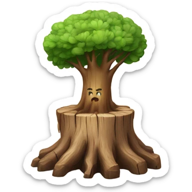 brain tree stump sticker