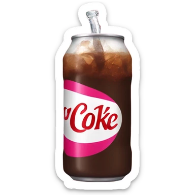 Pink and brown Diet Coke sticker