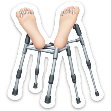 A Toe with crutches  sticker