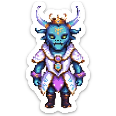 The Beast from Beauty and the Beast, monster prince with horns and fancy clothes sticker