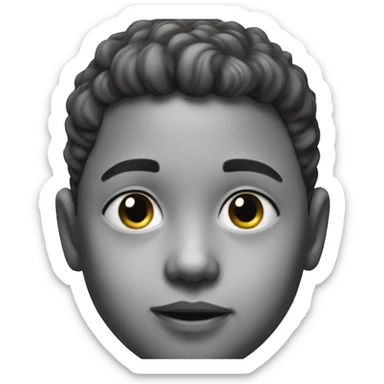 realistic monochrome boy portrait sticker