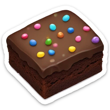 Brownie with rainbow sprinkles sticker